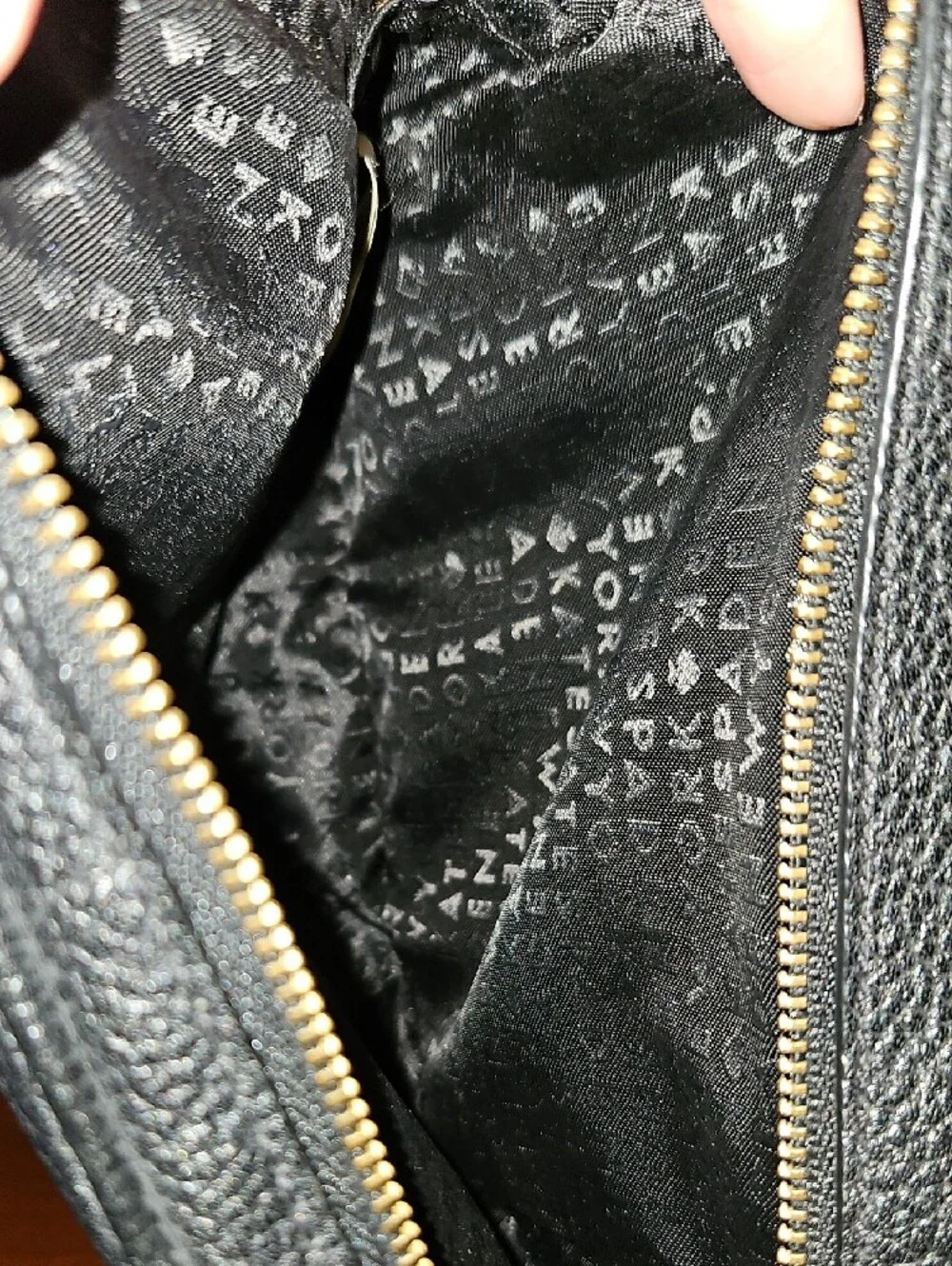 kate spade Black Pebbled Leather Messenger Crossbody